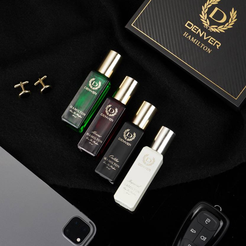 DENVER Hamilton EDP- SRK's Favorite Luxury Gift Pack (20ml x 4) Perfume Eau de Parfum - 80 ml  (For Men)