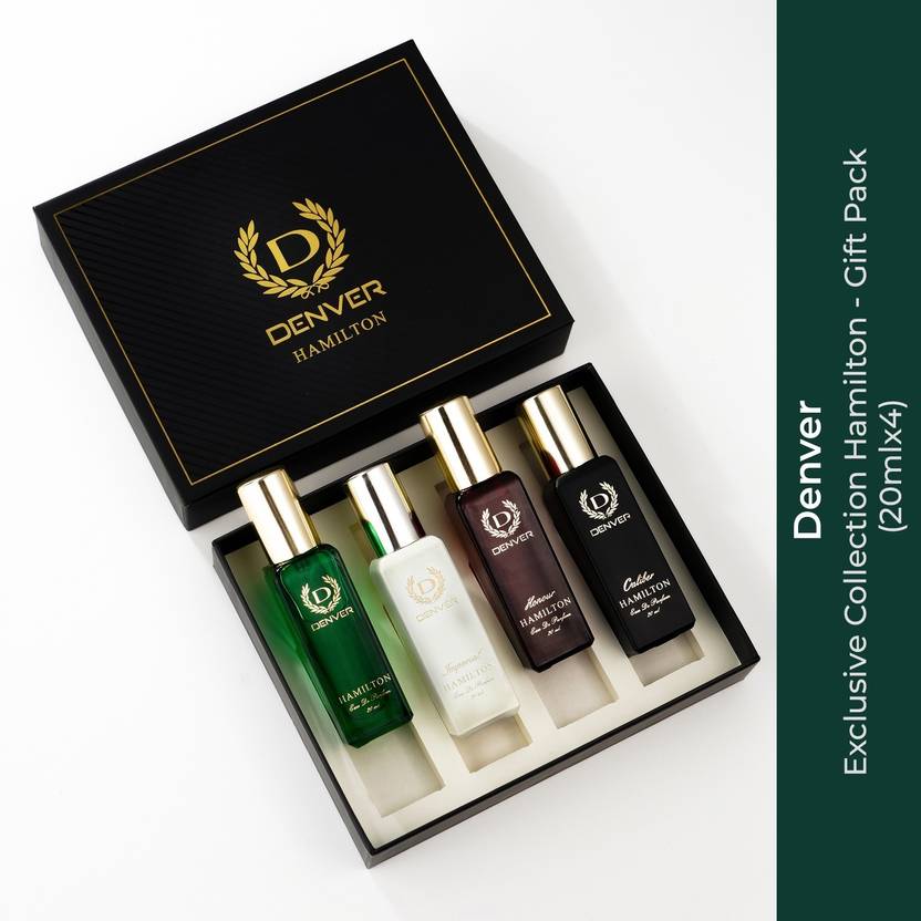 DENVER Hamilton EDP- SRK's Favorite Luxury Gift Pack (20ml x 4) Perfume Eau de Parfum - 80 ml  (For Men)
