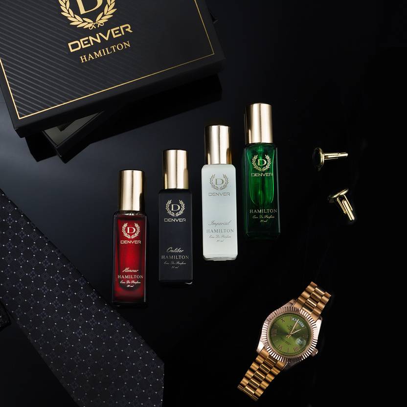 DENVER Hamilton EDP- SRK's Favorite Luxury Gift Pack (20ml x 4) Perfume Eau de Parfum - 80 ml  (For Men)