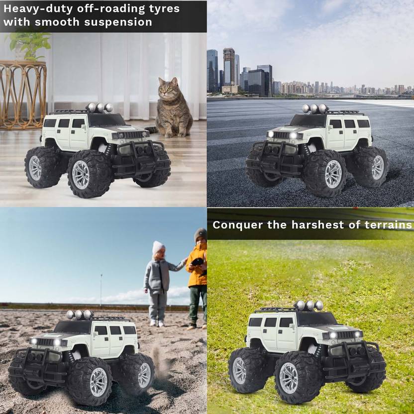 Frendo Off Roader Rechargeable Remote Control Monster Truck for Kids  (Grey)