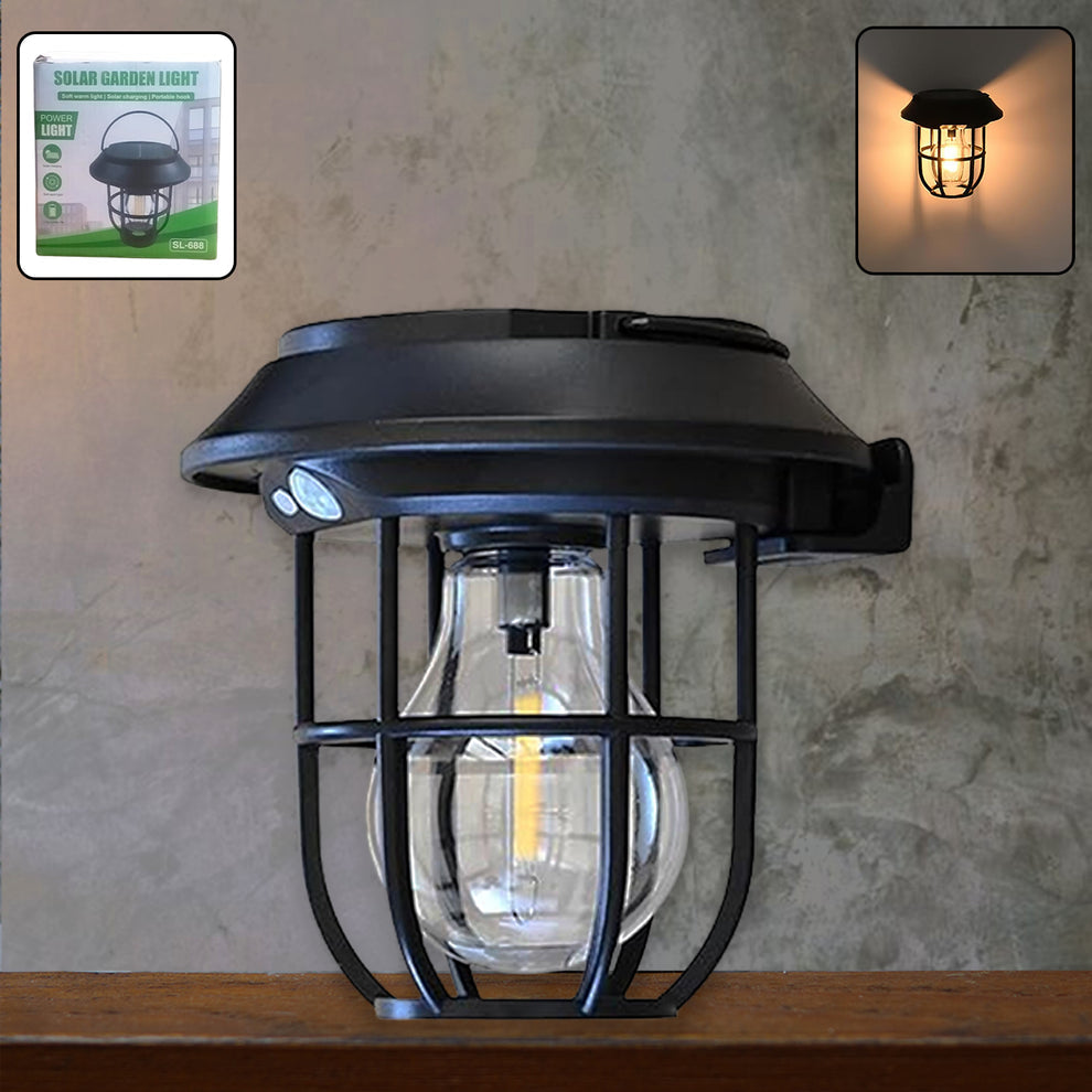 Solar Lantern Wall Lights Fixtures With Motion Sensor (1 Pc)
