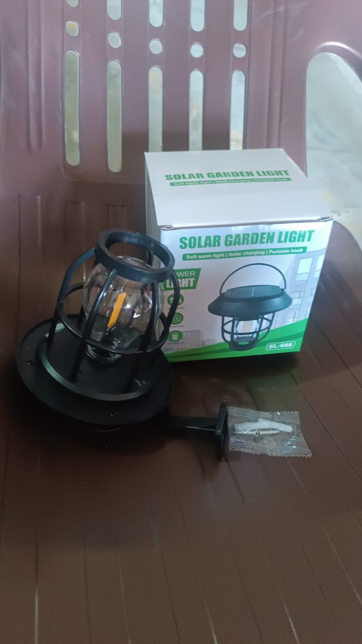 Solar Lantern Wall Lights Fixtures With Motion Sensor (1 Pc)