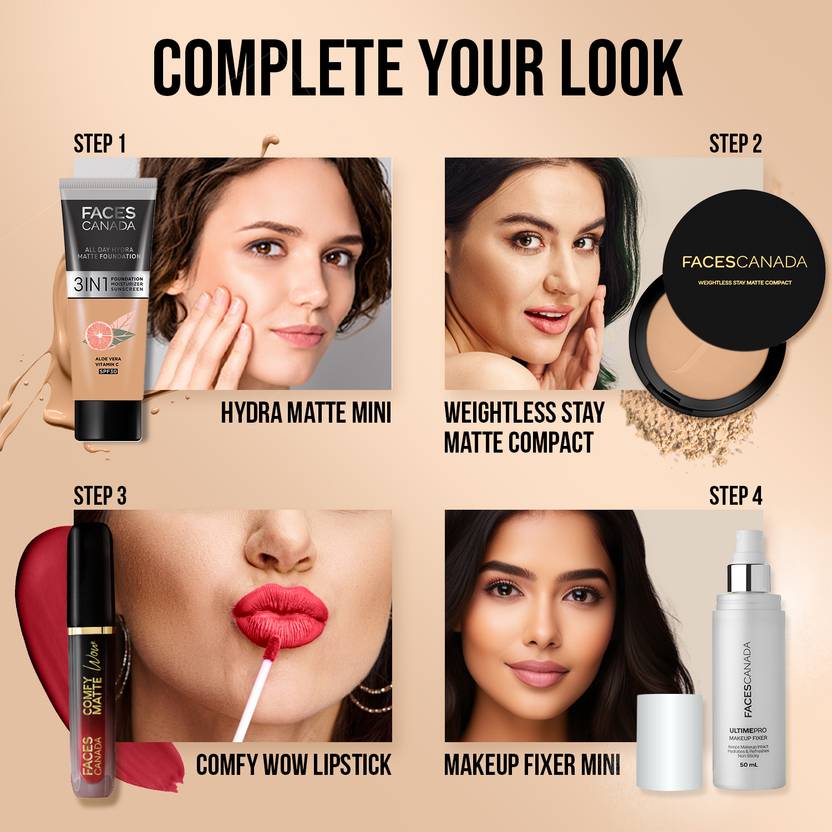 FACES CANADA Weightless Stay Matte Powder | Oil Control Compact  (Natural, 9 g)