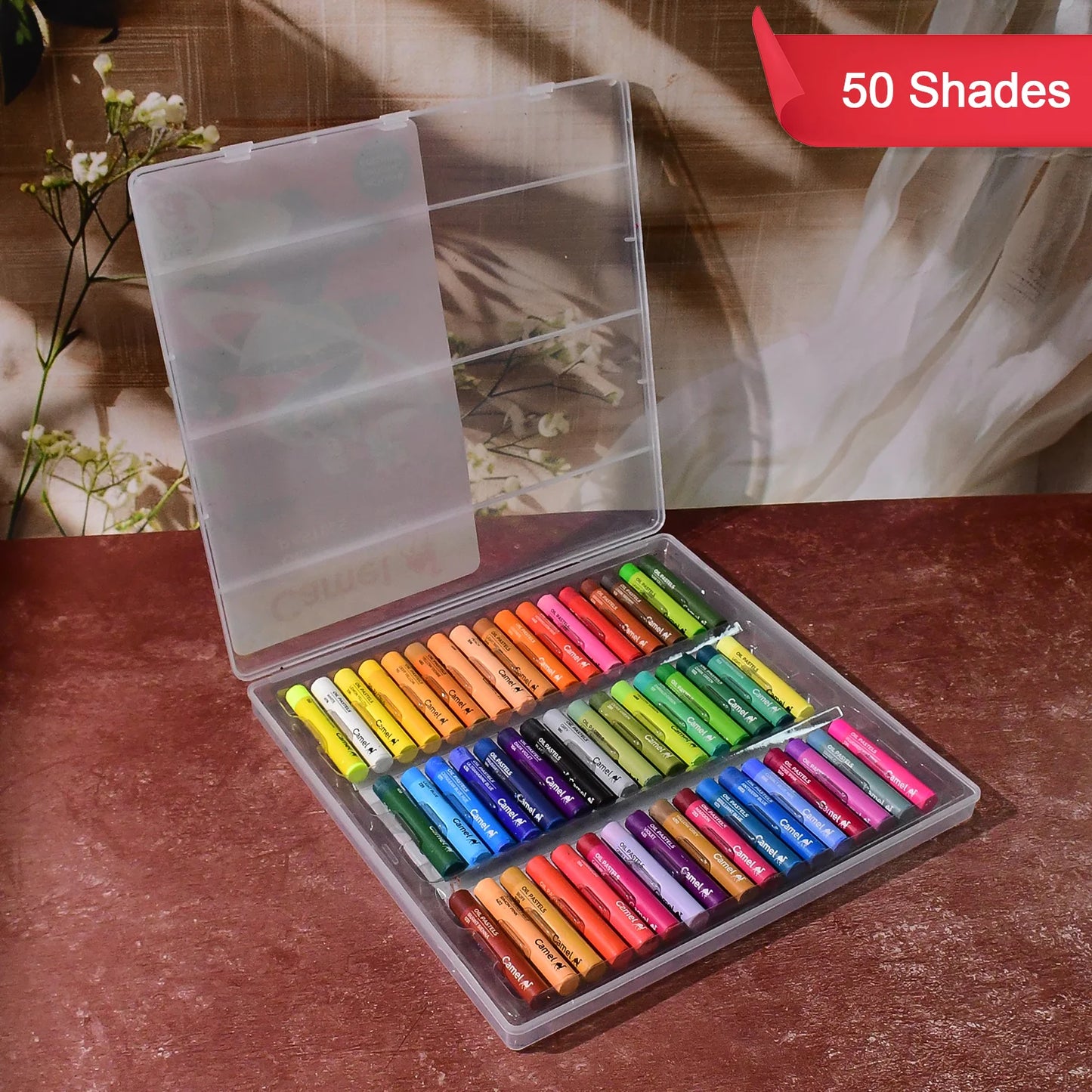Camel Crayons With Extra Smooth Color Box - 50 Shades