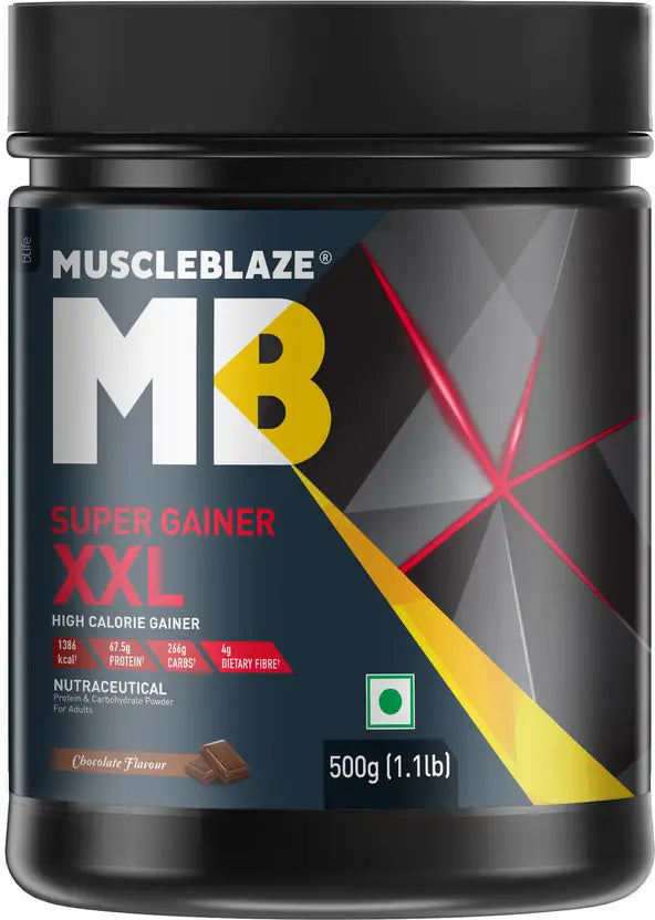 MUSCLEBLAZE Super XXL, For Muscle Weight Gainers/Mass Gainers  (500 g, Chocolate)