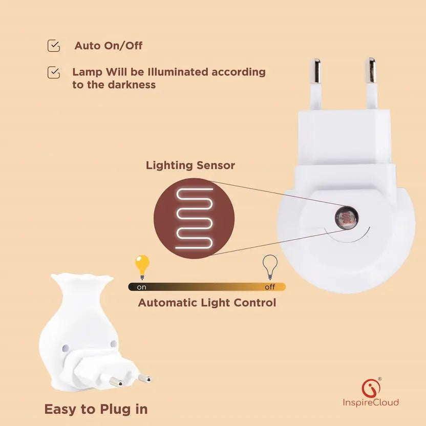 InspireCloud auto ON/Off Sensor Mushroom Shape LED with Multicolor Illuminated and Flowers Night Lamp  (16 cm)