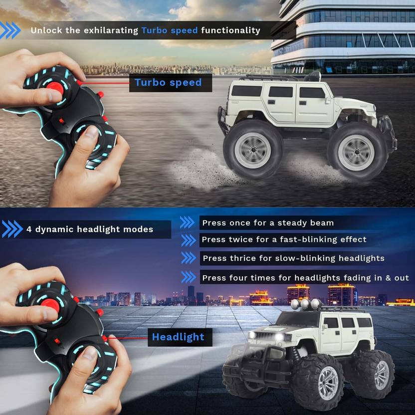 Frendo Off Roader Rechargeable Remote Control Monster Truck for Kids  (Grey)