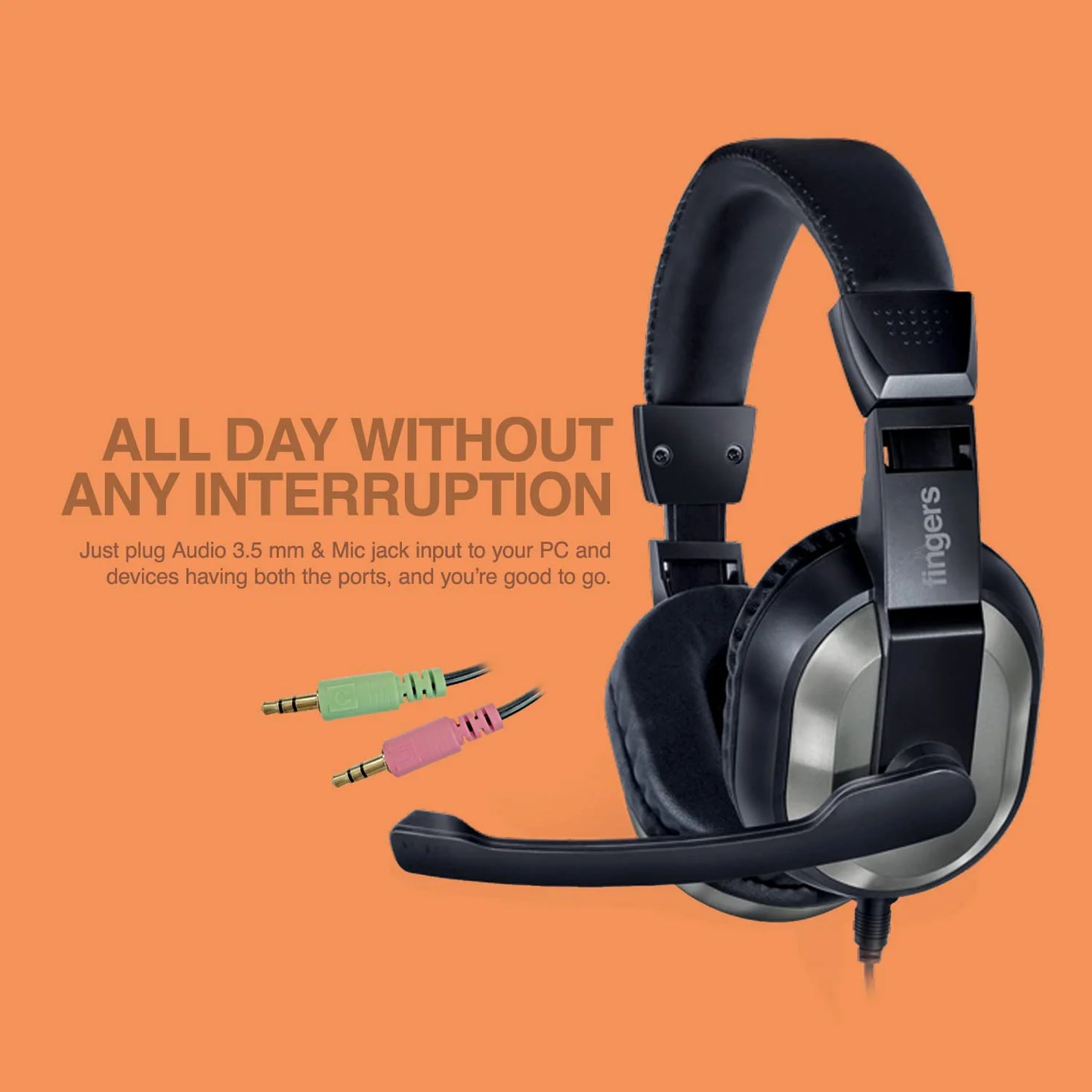Wired Headset With Adjustable Headband & Noise-Isolating Mic Set
