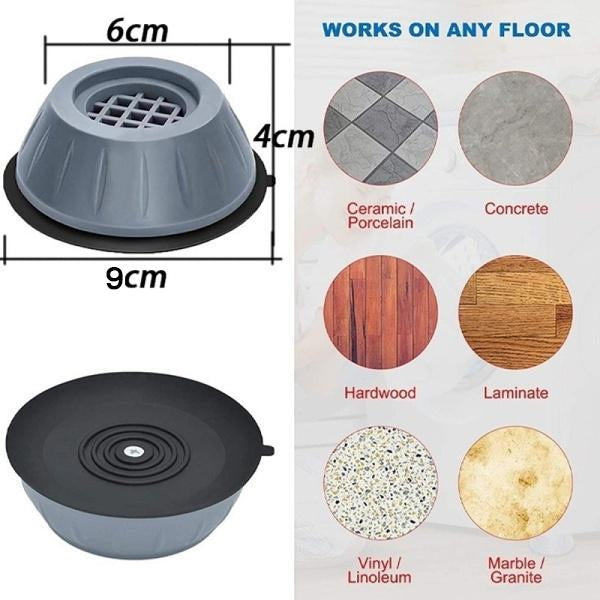 Washer Dryer Anti-Vibration Pads With Suction Cup Feet