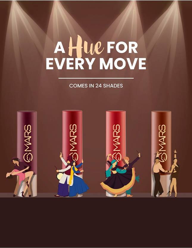 MARS Ultra Pigmented Creamy Matte Lipstick  (02 Zesty Zumba, 3.2 g)