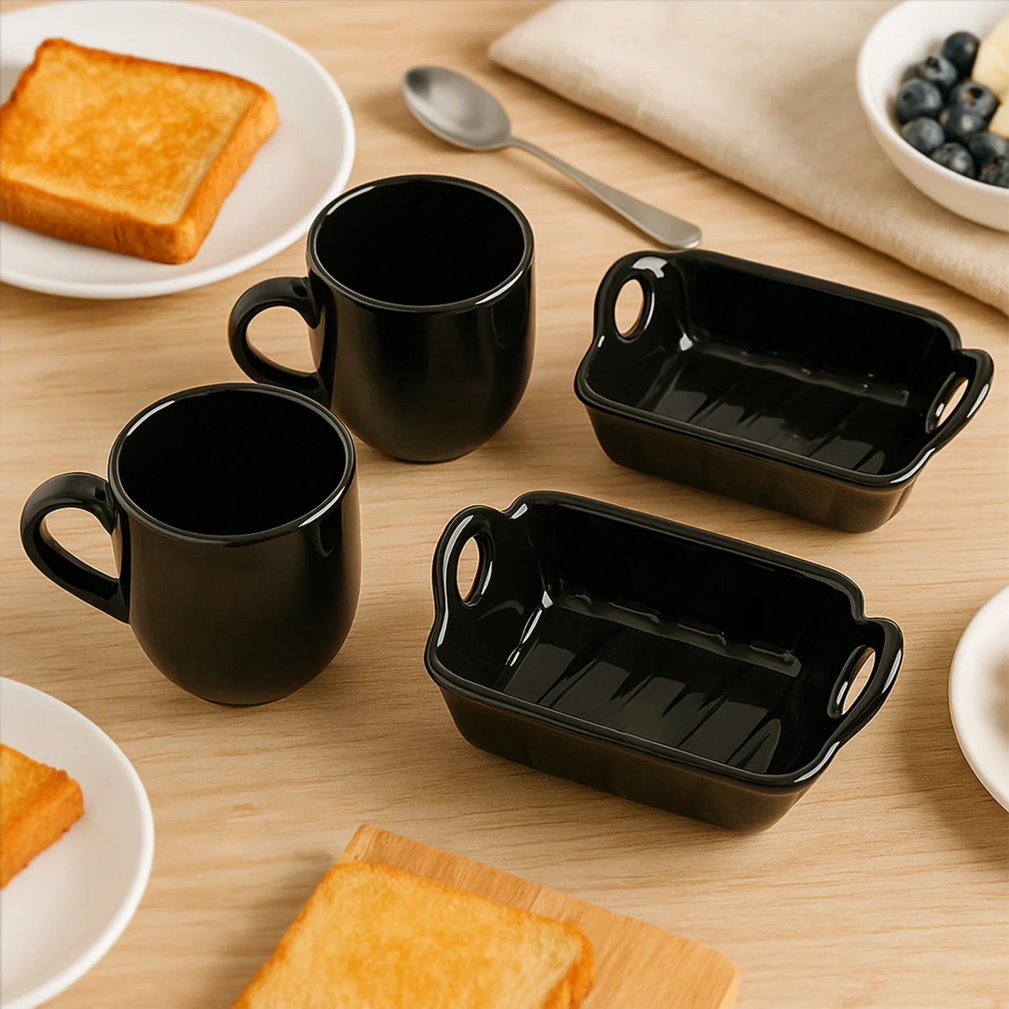 Play Station Ceramic Tea / Cups / Mug Set With Handle Serving Bowl Milk Cup, Coffee Cup, Tea Cup, Breakfast Cup, Drinking Mug Or Outdoor For Household, Gift For Birthday, Wedding Party (4 Pcs Set)