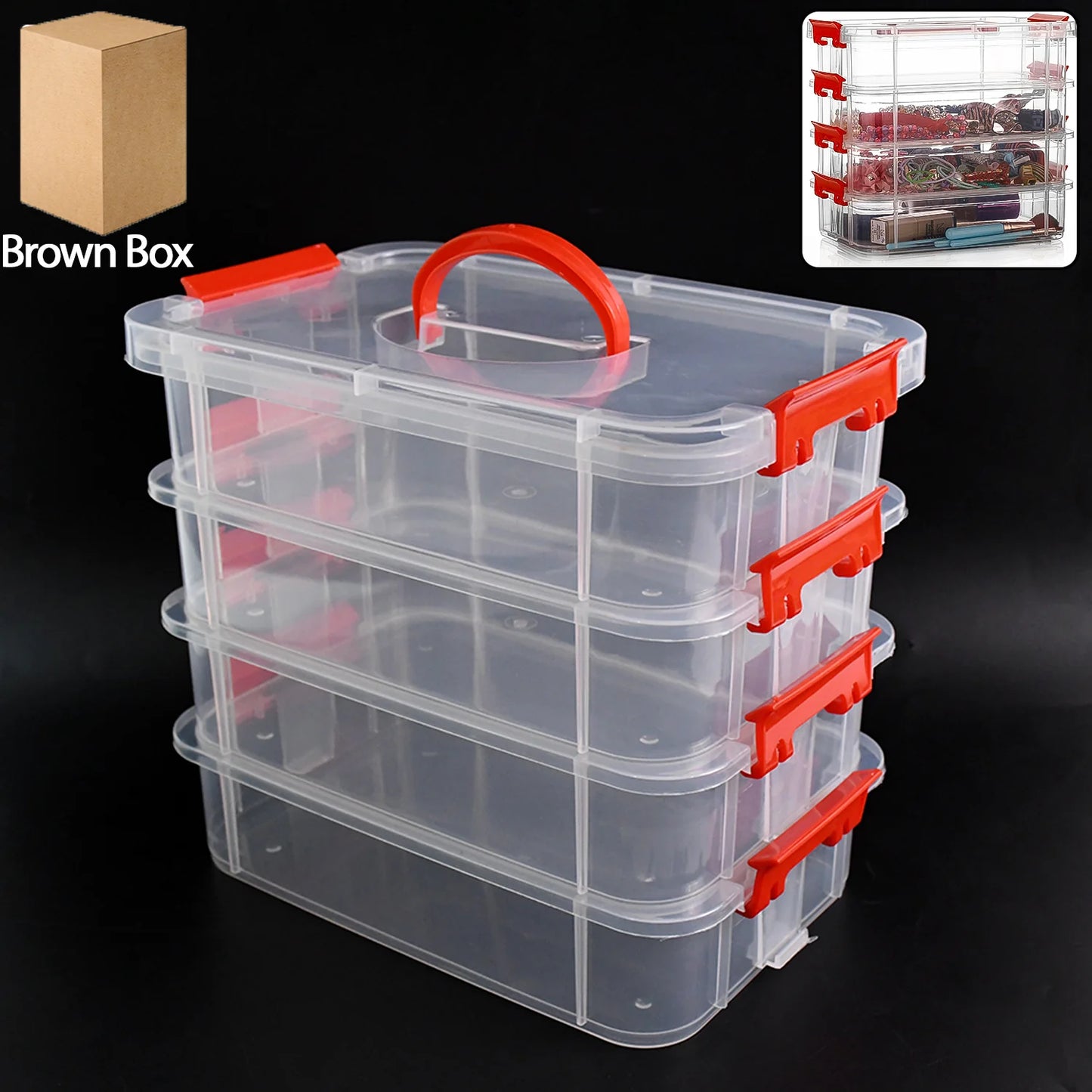 4-Layer Transparent Multipurpose Plastic Storage Box