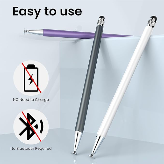 Touch Screens Universal Stylus Pens for Apple/iPhone/Ipad pro/Mini/Air/Android All Capacitive Touch Screens Andriod Tablet Fine Point Disc Tip(5 Pcs)