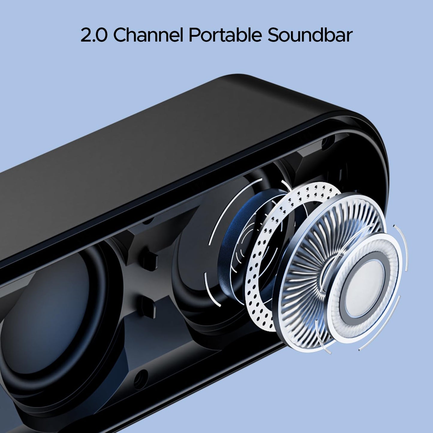 boAt Aavante Bar 490 10W Signature Sound, Dual Full-Range Drivers,7 HRS Battery, Built-in Mic,2.0 CH, TWS Feature,Multi Connect, Bluetooth Sound Bar, Soundbar Speaker (Classic Black)